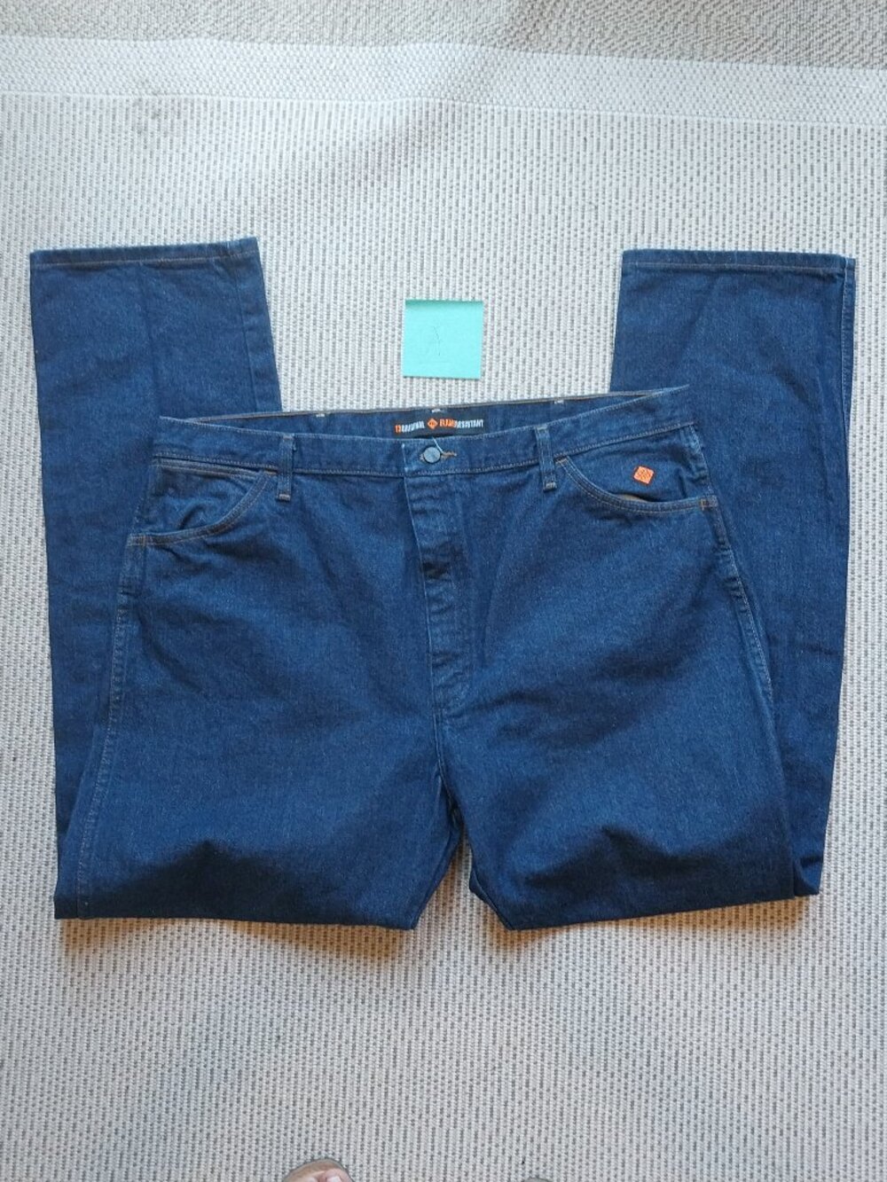 Wrangler FR Jeans Mens 42 x 32 Blue Flame Resistant Cowboy Cut 13 Original Fit.